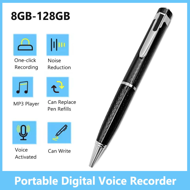 Voice Recorder Pen - Gravador de voz digital, 8gb-128gb, gravação
