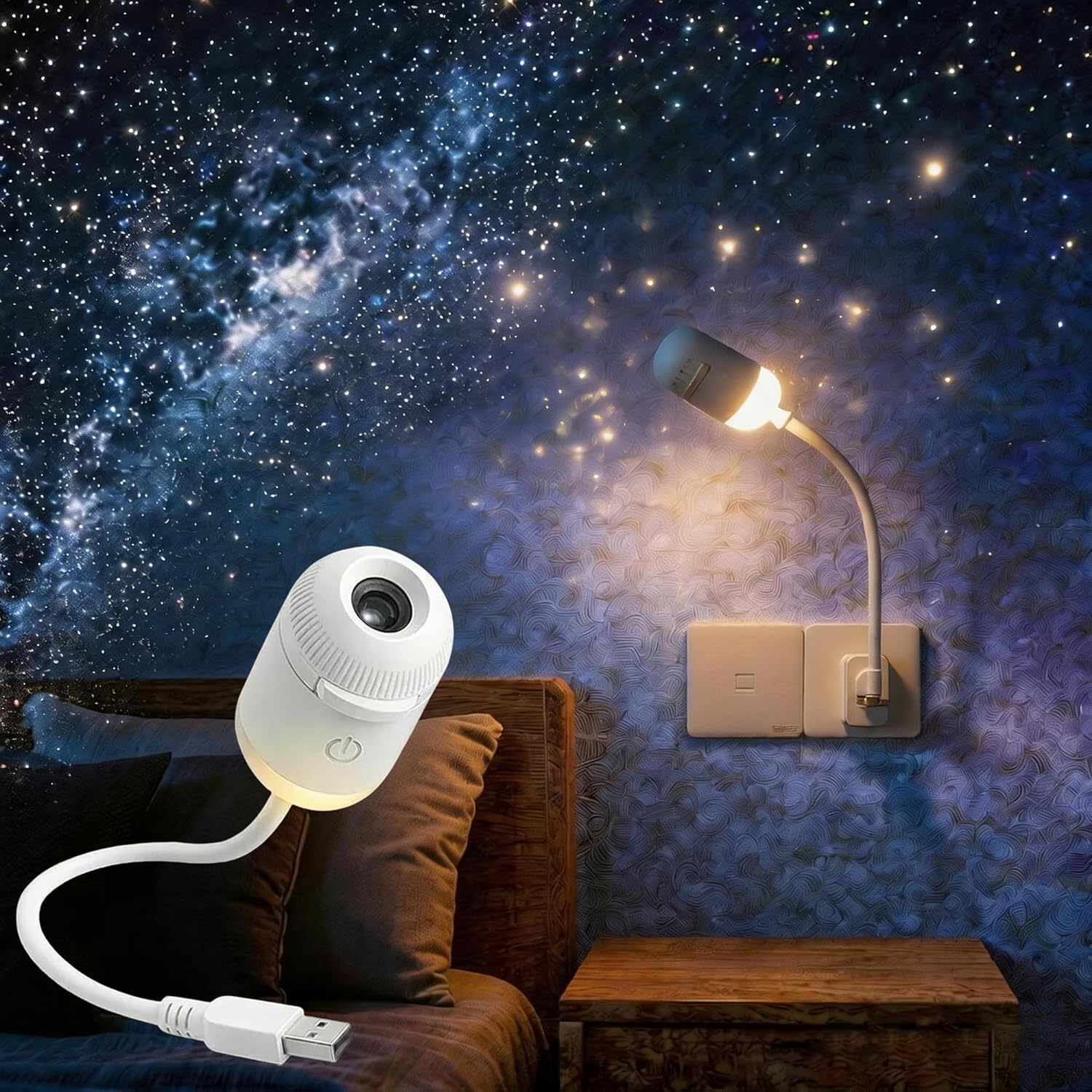 Mini Projector Portable - Projetor de Galáxia 2 em 1,